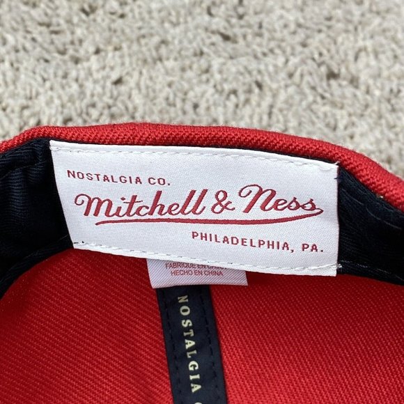 New Jersey Nets Mitchell & Ness Hat Reverse Grinch Team Snapback HWC Red Cap NWT - Picture 8 of 10